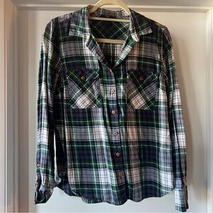 J Crew Purple Green Women’s Flannel